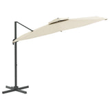 NNEVL Double Top Cantilever Umbrella Sand White 400x300 cm