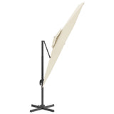 NNEVL Double Top Cantilever Umbrella Sand White 400x300 cm