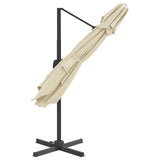 NNEVL Double Top Cantilever Umbrella Sand White 400x300 cm