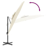 NNEVL Double Top Cantilever Umbrella Sand White 400x300 cm