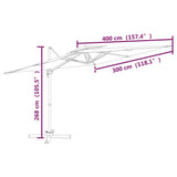 NNEVL Double Top Cantilever Umbrella Sand White 400x300 cm