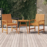 NNEVL Garden Dining Chairs 2 pcs Solid Wood Acacia