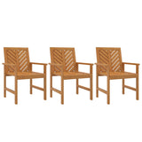 NNEVL Garden Dining Chairs 3 pcs Solid Wood Acacia