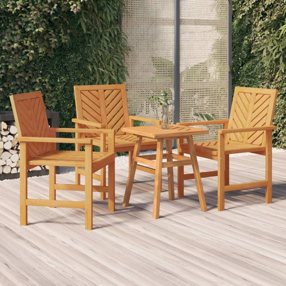 NNEVL Garden Dining Chairs 3 pcs Solid Wood Acacia
