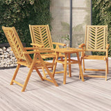 NNEVL Reclining Garden Chairs 3 pcs Solid Wood Acacia