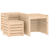 NNEVL 3 Piece Garden Box Set Solid Wood Pine