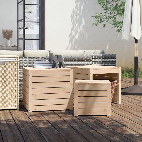 NNEVL 3 Piece Garden Box Set Solid Wood Pine