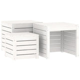 NNEVL 3 Piece Garden Box Set White Solid Wood Pine