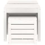 NNEVL 3 Piece Garden Box Set White Solid Wood Pine