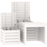 NNEVL 3 Piece Garden Box Set White Solid Wood Pine