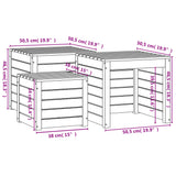 NNEVL 3 Piece Garden Box Set White Solid Wood Pine