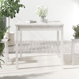 NNEVL Garden Table White 82.5x82.5x76 cm Solid Wood Pine