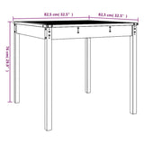 NNEVL Garden Table Grey 82.5x82.5x76 cm Solid Wood Pine