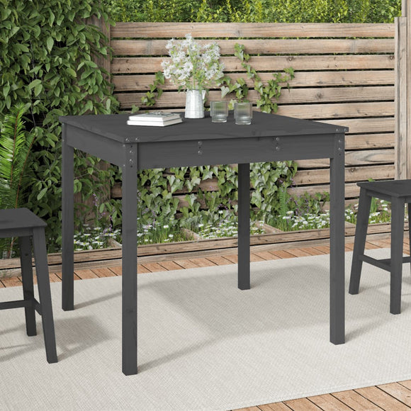 NNEVL Garden Table Grey 82.5x82.5x76 cm Solid Wood Pine