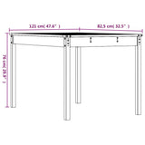 NNEVL Garden Table 121x82.5x76 cm Solid Wood Pine