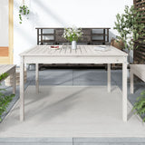 NNEVL Garden Table White 121x82.5x76 cm Solid Wood Pine