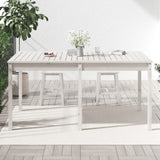 NNEVL Garden Table White 159.5x82.5x76 cm Solid Wood Pine