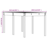 NNEVL Garden Table White 159.5x82.5x76 cm Solid Wood Pine