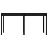 NNEVL Garden Table Black 159.5x82.5x76 cm Solid Wood Pine