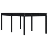 NNEVL Garden Table Black 203.5x100x76 cm Solid Wood Pine