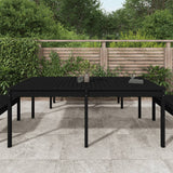 NNEVL Garden Table Black 203.5x100x76 cm Solid Wood Pine