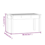 NNEVL Garden Bench White 80x44x45 cm Solid Wood Pine