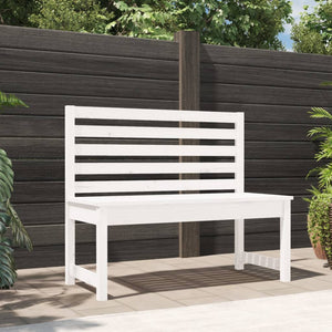 NNEVL Garden Bench White 109 cm Solid Wood Pine