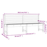 NNEVL Garden Bench 201.5 cm Solid Wood Pine