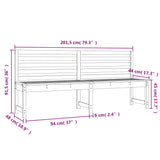 NNEVL Garden Bench Grey 201.5 cm Solid Wood Pine