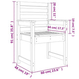 NNEVL Garden Chairs 2 pcs Grey 60x48x91 cm Solid Wood Pine