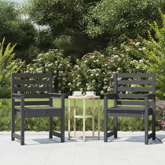 NNEVL Garden Chairs 2 pcs Grey 60x48x91 cm Solid Wood Pine