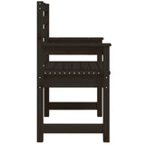 NNEVL Garden Chairs 2 pcs Black 60x48x91 cm Solid Wood Pine