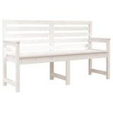 NNEVL Garden Bench White 159.5x48x91.5 cm Solid Wood Pine