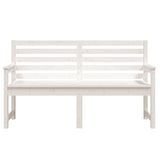 NNEVL Garden Bench White 159.5x48x91.5 cm Solid Wood Pine
