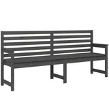NNEVL Garden Bench Grey 203.5x48x91.5 cm Solid Wood Pine