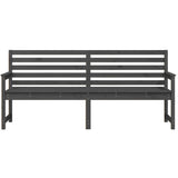 NNEVL Garden Bench Grey 203.5x48x91.5 cm Solid Wood Pine