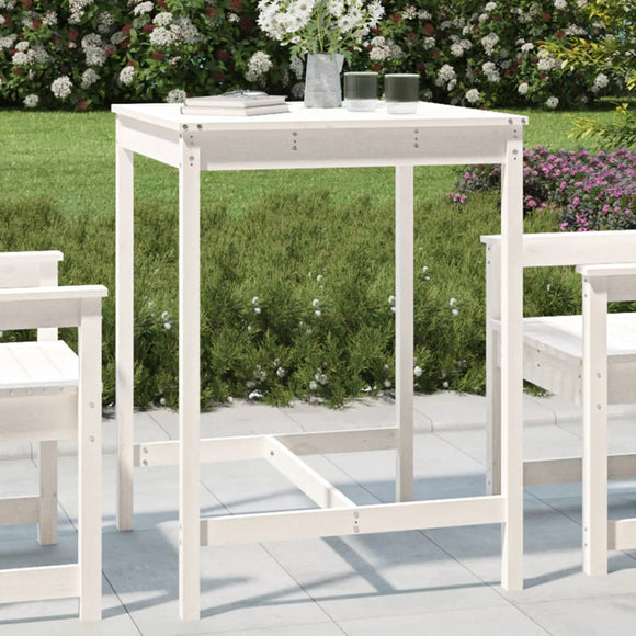 NNEVL Garden Table White 82.5x82.5x110 cm Solid Wood Pine