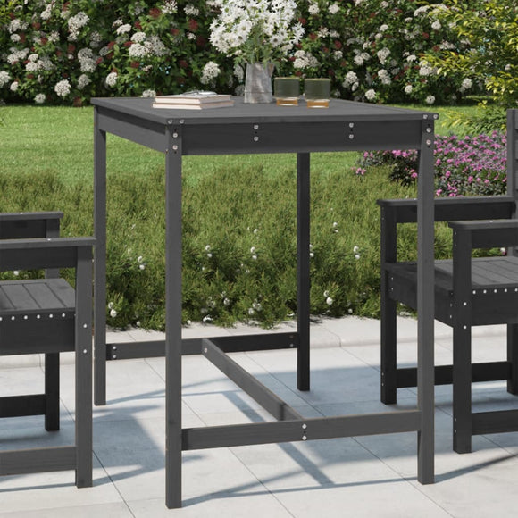 NNEVL Garden Table Grey 121x82.5x110 cm Solid Wood Pine