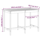 NNEVL Garden Table White 159.5x82.5x110 cm Solid Wood Pine