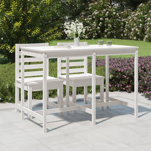 NNEVL Garden Table White 159.5x82.5x110 cm Solid Wood Pine