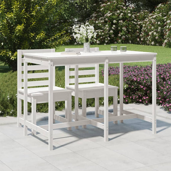 NNEVL Garden Table White 159.5x82.5x110 cm Solid Wood Pine
