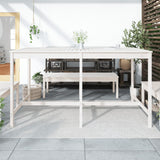 NNEVL Garden Table White 203.5x90x110 cm Solid Wood Pine