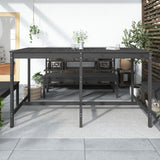 NNEVL Garden Table Grey 203.5x90x110 cm Solid Wood Pine