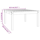 NNEVL Garden Table Black 82.5x82.5x45 cm Solid Wood Pine