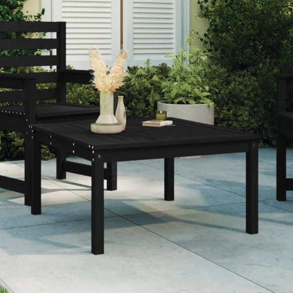 NNEVL Garden Table Black 82.5x82.5x45 cm Solid Wood Pine