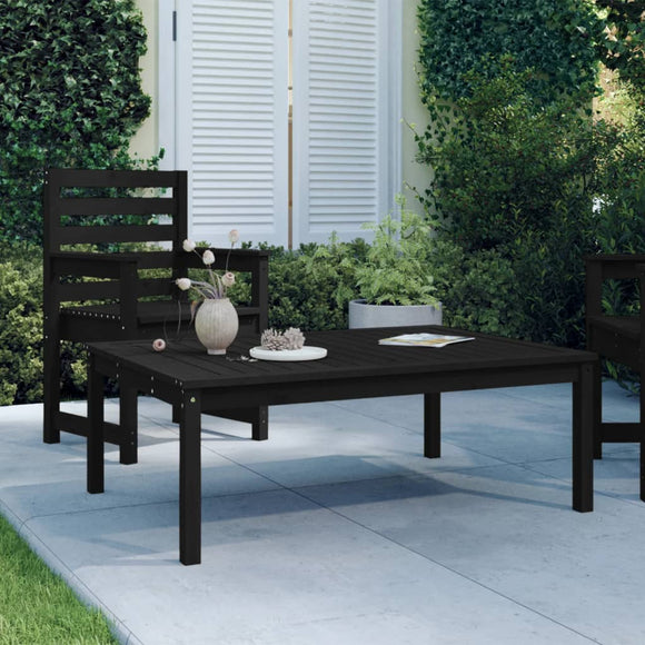 NNEVL Garden Table Black 121x82.5x45 cm Solid Wood Pine