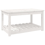 NNEVL Garden Table White 82.5x50.5x45 cm Solid Wood Pine