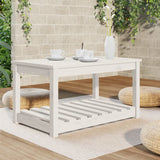 NNEVL Garden Table White 82.5x50.5x45 cm Solid Wood Pine