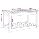 NNEVL Garden Table White 82.5x50.5x45 cm Solid Wood Pine