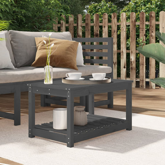 NNEVL Garden Table Grey 82.5x50.5x45 cm Solid Wood Pine